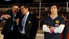 Checo Pérez llegó con las Águilas al Tres de Marzo