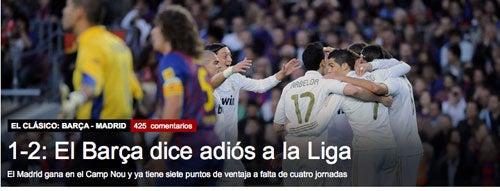 Mundo deportivo dio la Liga para el Real Madrid.