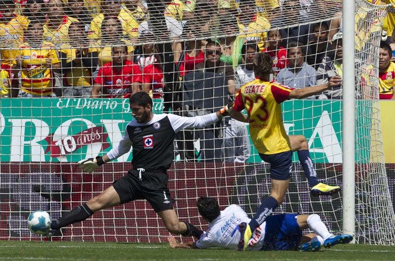Gerardo Lugo intenta frente al arco de Corona. FOTO: MEXSPORT