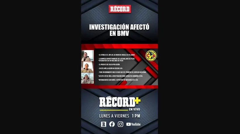 INVESTIGACIÓN al AMÉRICA AFECTÓ la BMV