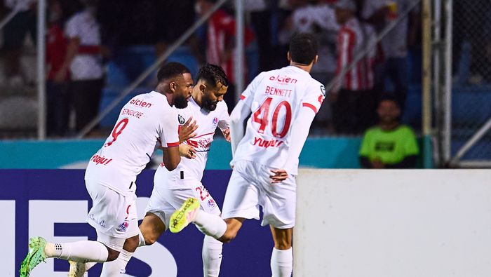 Jugadores de Olimpia en celebración tras su gol contra América | MEXSPORT