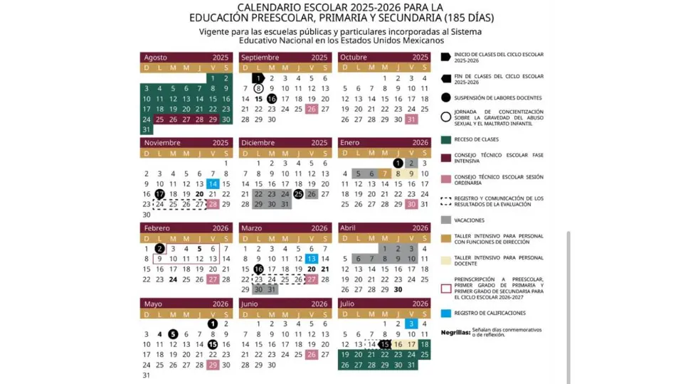 El calendario de la SEP marca varias juntas de Consejo Técnico durante los últimos viernes de cada mes/SEP