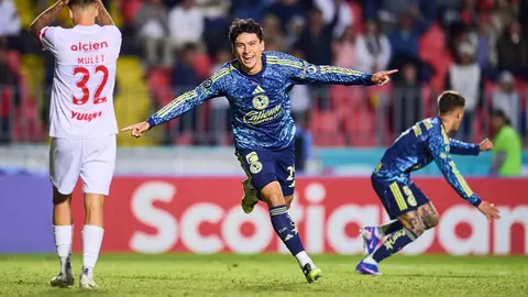 Ramón Juárez en festejo tras su gol para la victoria de América ante Olimpia en Concachampions | MEXSPORT