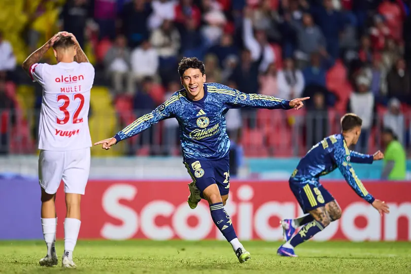 Ramón Juárez en festejo tras su gol para la victoria de América ante Olimpia en Concachampions | MEXSPORT