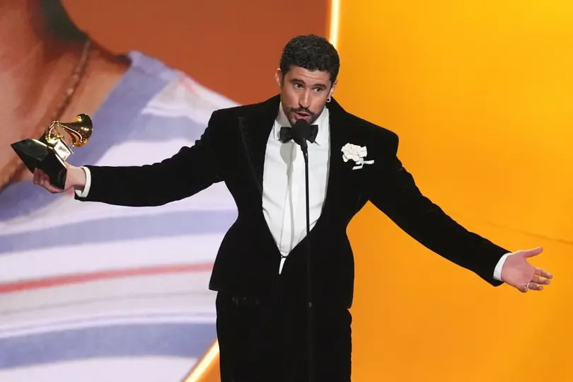 Bad Bunny durante la ceremonia de los premios Grammy 2026 | AP