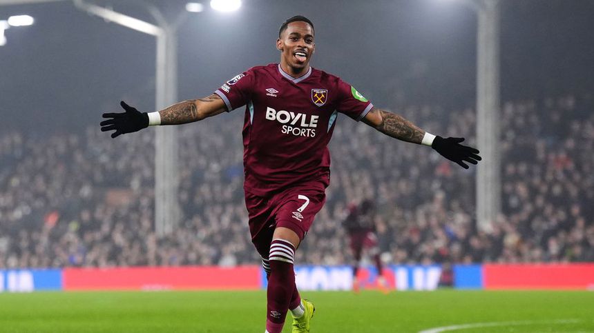Crysencio Summerville en celebración de gol con West Ham | AP