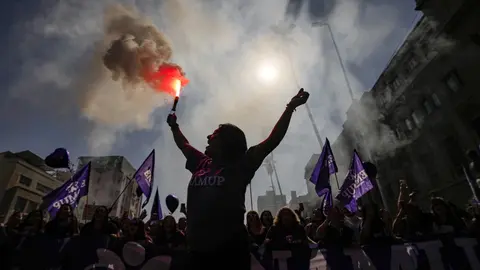 La movilización del 8M busca visibilizar la lucha por la igualdad y el fin de la violencia de género./ AP
