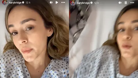 Karina Puente sorprendió al aparecer en bata y dentro de un hospital / IG: @karybridge