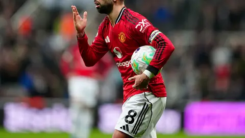 Bruno Fernandes con el Manchester United | AP