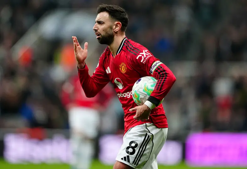 Bruno Fernandes con el Manchester United | AP