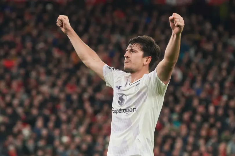 Harry Maguire en celebración de gol con Manchester United | AP