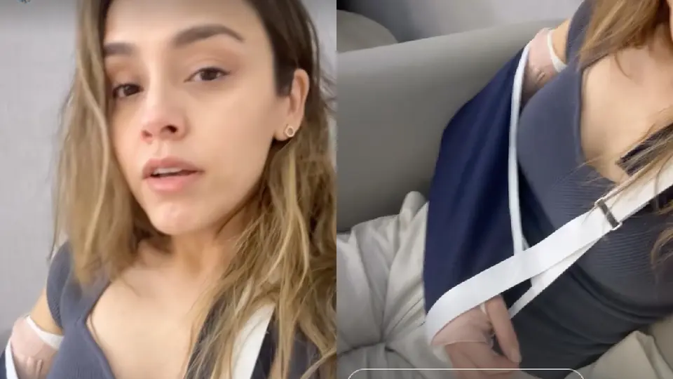 La comunicadora explica que por la madrugada sufrió una caída y se lesionó el brazo / IG: @karybridge
