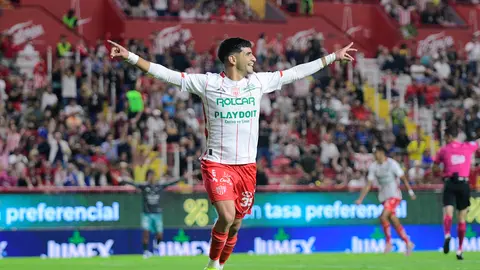 Javier Ruiz, jugador de Necaxa, en festejo de gol en duelo ante Mazatlán de la Jornada 13 del Clausura 2026 | IMAGO7