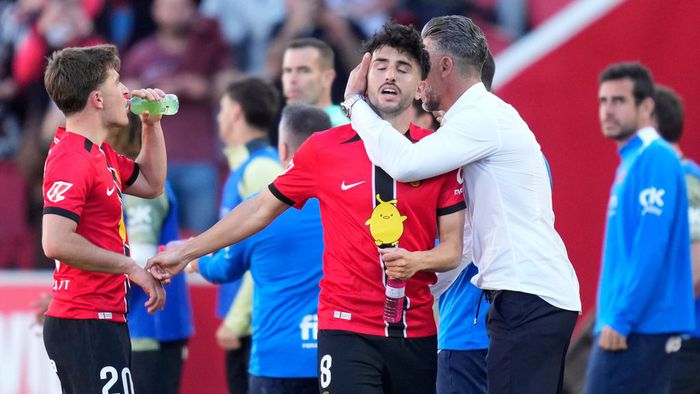 Demichelis charla con sus jugadores durante el Mallorca vs Real Madrid | AP