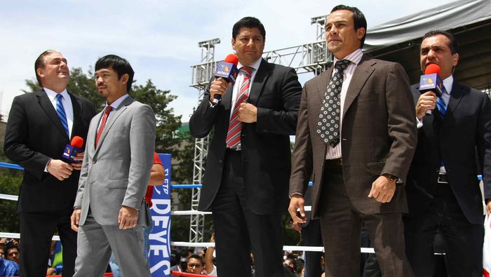 Eduardo Lamazón con Manny Pacquiao, Carlos Aguilar, Juan Manuel  Márquez y Rodolfo Vargas | MEXSPORT