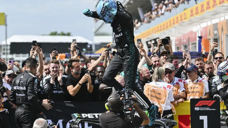 George Russell celebra en el Gran Premio de Canadá 2025 | AP