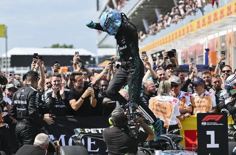 George Russell celebra en el Gran Premio de Canadá 2025 | AP