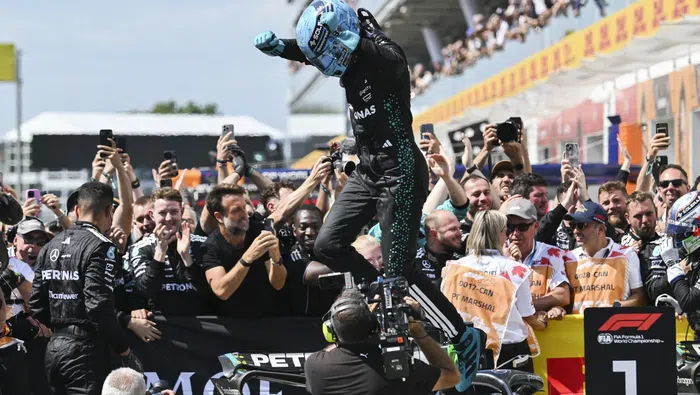 George Russell celebra en el Gran Premio de Canadá 2025 | AP