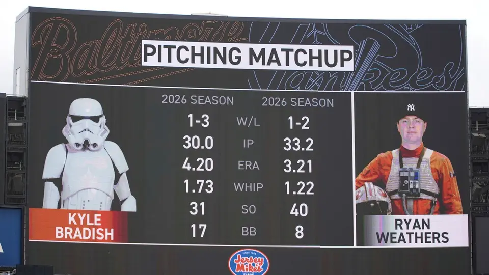 La celebración de Star Wars durante el partido de los Baltimore Orioles y los New York Yankees en la MLB | AP