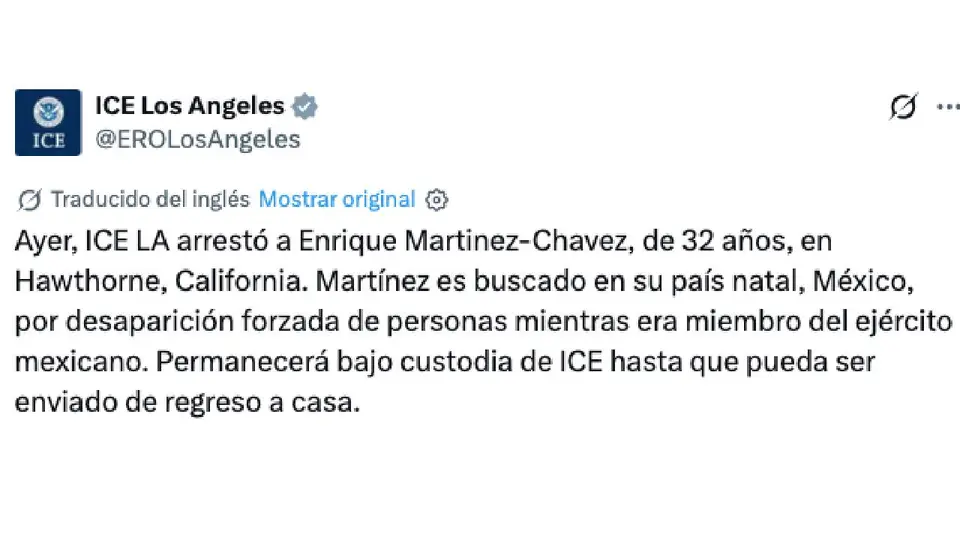 Las autoridades estadounidenses confirmaron el arresto a través de un comunicado difundido el 4 de junio./ ICE