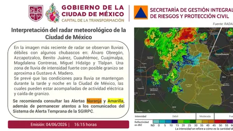 Once alcaldías fueron incluidas en Alerta Naranja debido a la intensidad de las precipitaciones esperadas./ X: @SGIRPC_CDMX