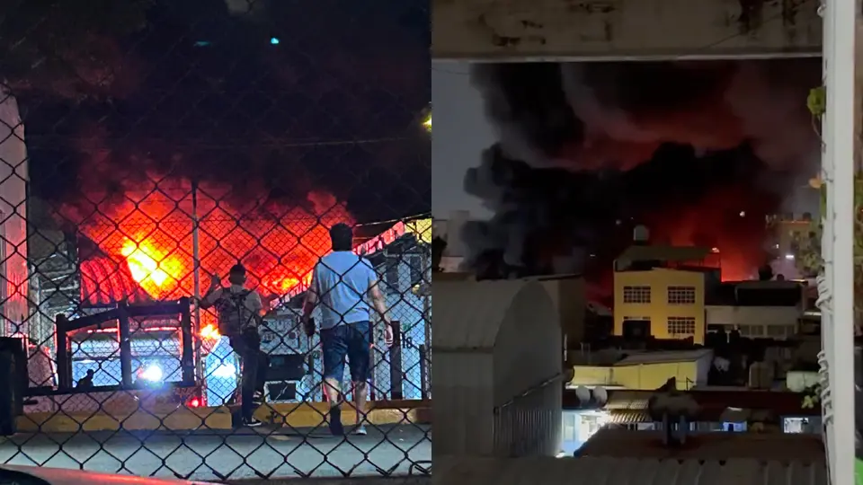 Un incendio consumió una bodega ubicada en la alcaldía Venustiano Carranza / Redes Sociales
