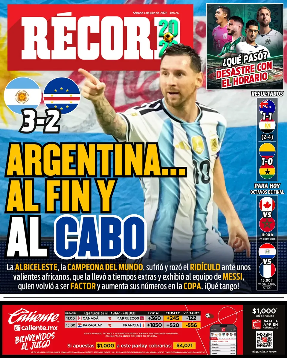 Portada RÉCORD 04 de julio de 2026