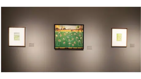 Exposición de Abel Quezada revive su visión del futbol en el Mundial 2026