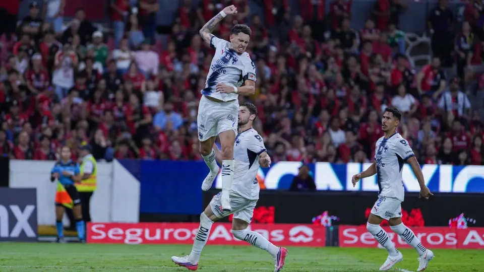 Jugadores de Rayados de Monterrey en celebración en la Liga MX | IMAGO 7