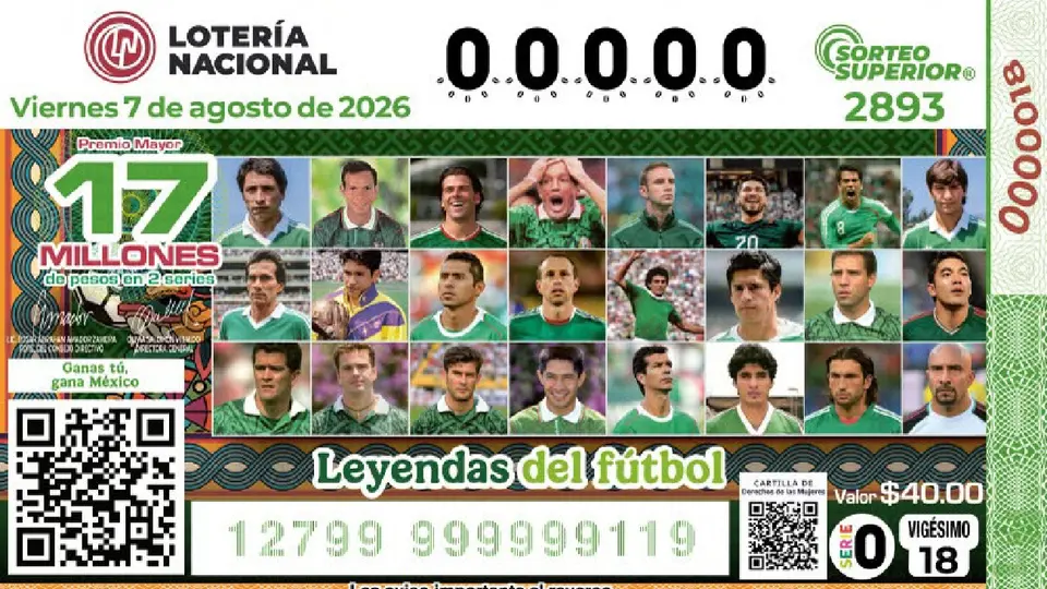 Así son los nuevos billetes de Lotería Nacional con leyendas del futbol mexicano
