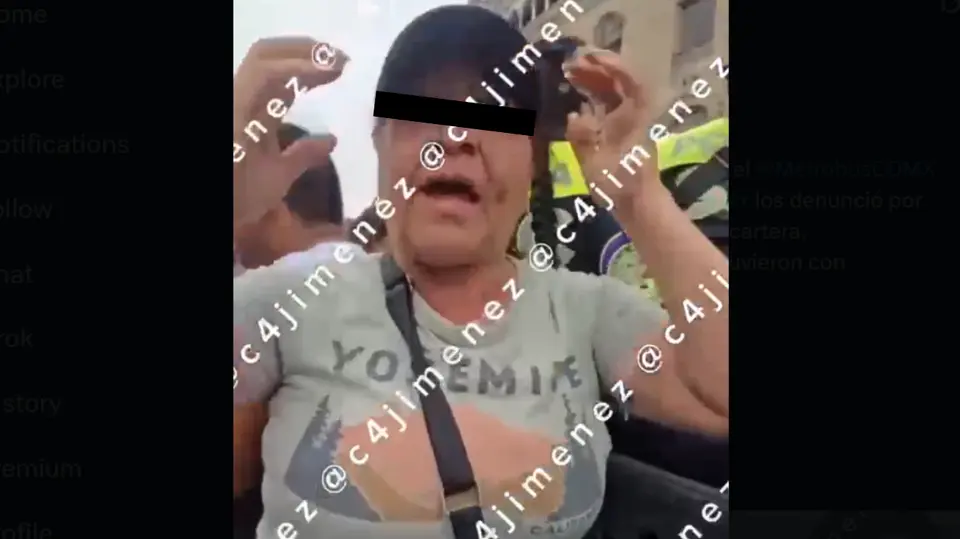 Mujer grita “soy ratera de años” al ser detenida. / @c4jimenez