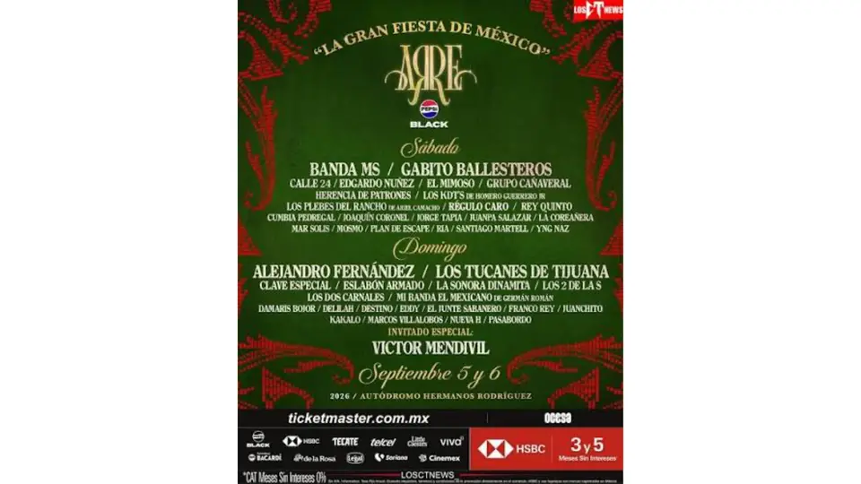 Los Tucanes de Tijuana cerrarán la jornada dominical en el escenario Hacienda Pepsi Black / Especial