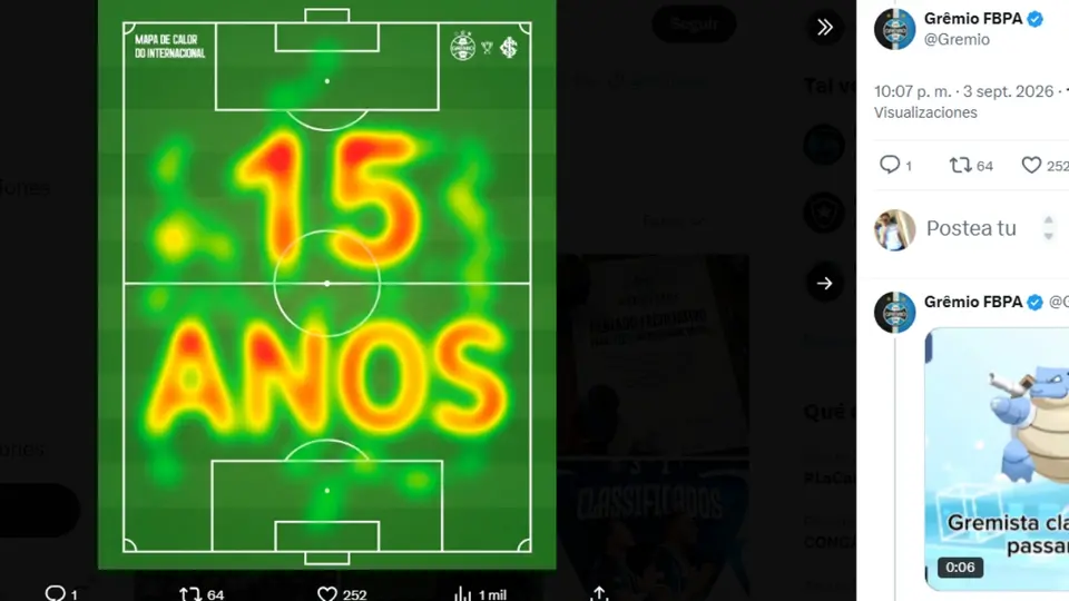 Gremio también se burló de Internacional en redes sociales | CAPTURA DE PANTALLA