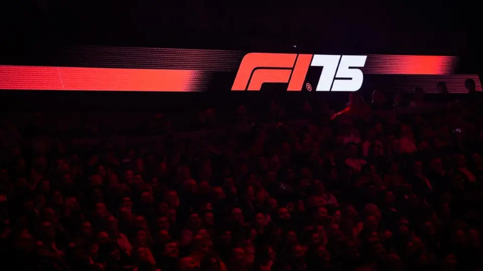 Logo de la Fórmula 1 en su evento de lanzamiento en 2025 | AFP