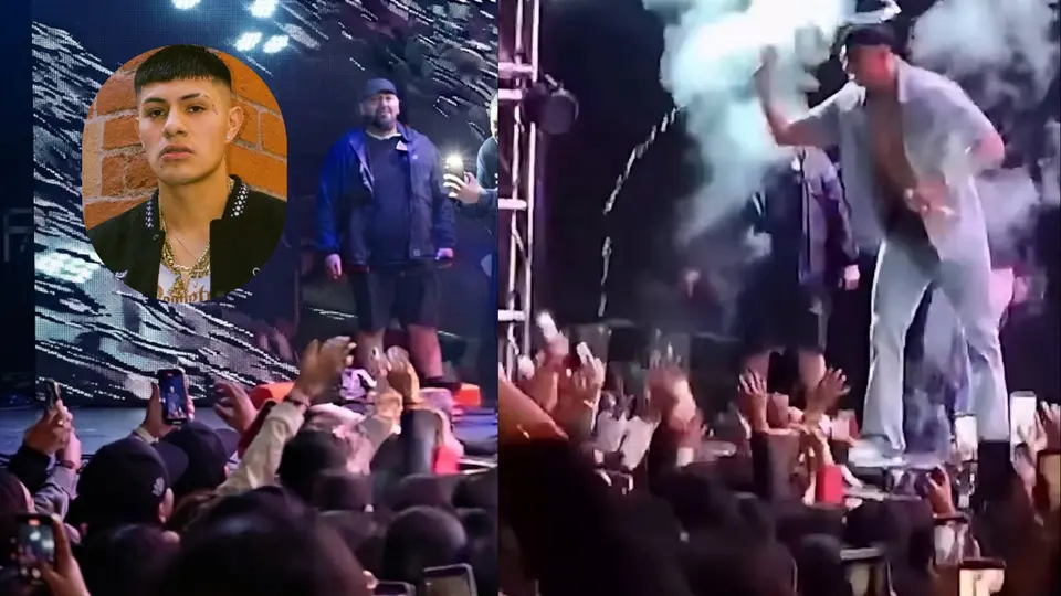 El cantante protagonizó un intercambio de agua con un asistente durante el espectáculo./@elbogueto