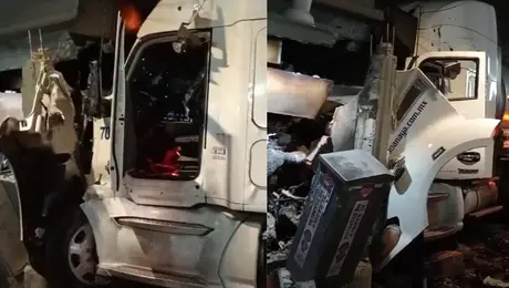 Pipa se queda sin control y termina dentro de panadería en Iztapalapa