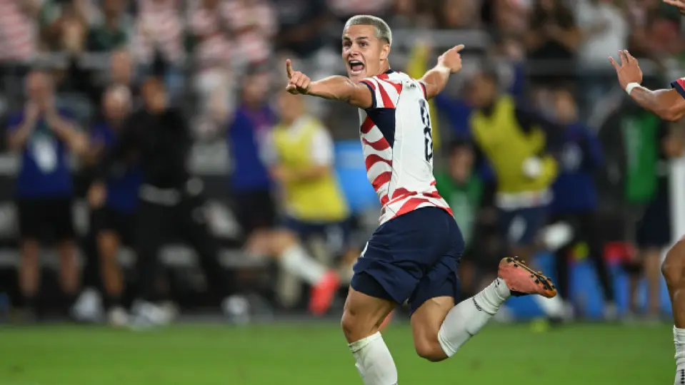 Cavan Sullivan, jugador de Estados Unidos, en festejo de gol ante la Selección Mexicana | IMAGO7
