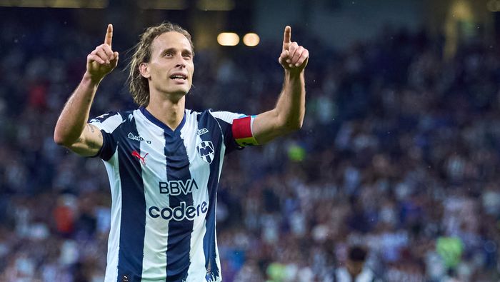 Sergio Canales festeja un gol con Rayados en el Clausura 2026 | MEXSPORT
