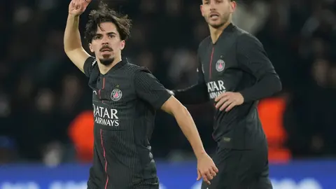 Vitinha celebra un gol con PSG | AP