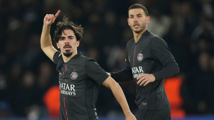 Vitinha celebra un gol con PSG | AP