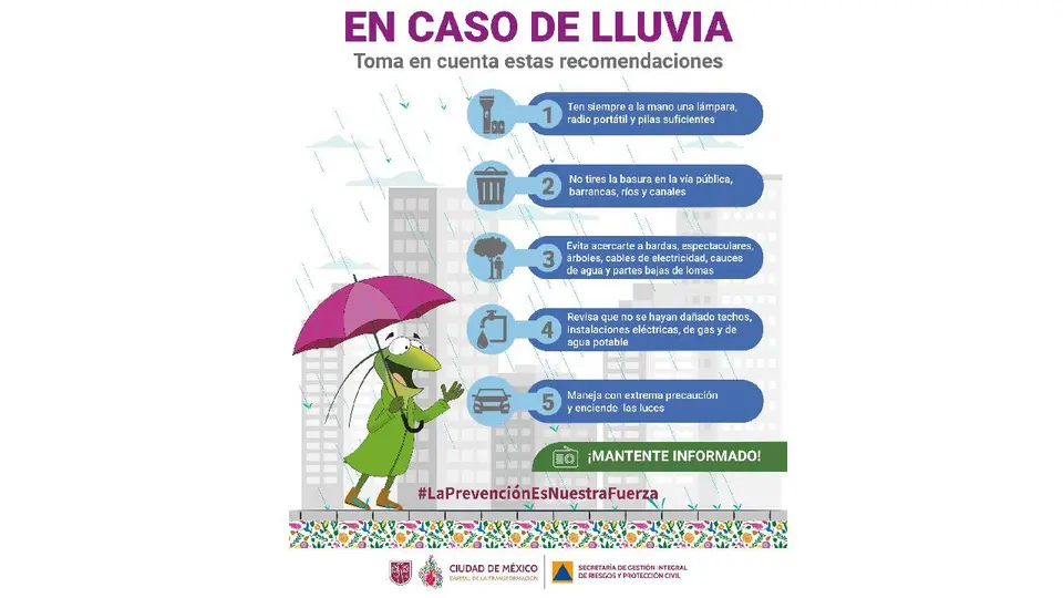 Las autoridades recomiendan abrigarse bien y evitar cambios bruscos de temperatura ante el frío en la Ciudad de México./ X: @SGIRPC_CDMX