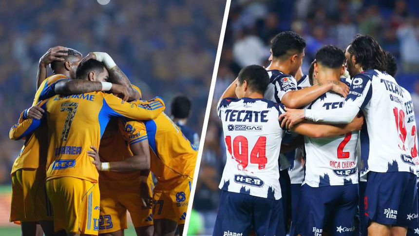 Jugadores de Tigres y Rayados celebrando | IMAGO7