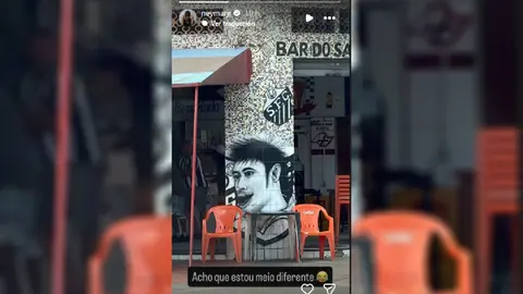 Neymar compartió una pintura de su cara | CAPTURA