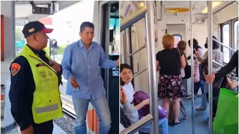 El conductor de la Línea 2 del Metro CDMX fue señalado por usuarias tras un incidente dentro del convoy./ Captura de pantalla