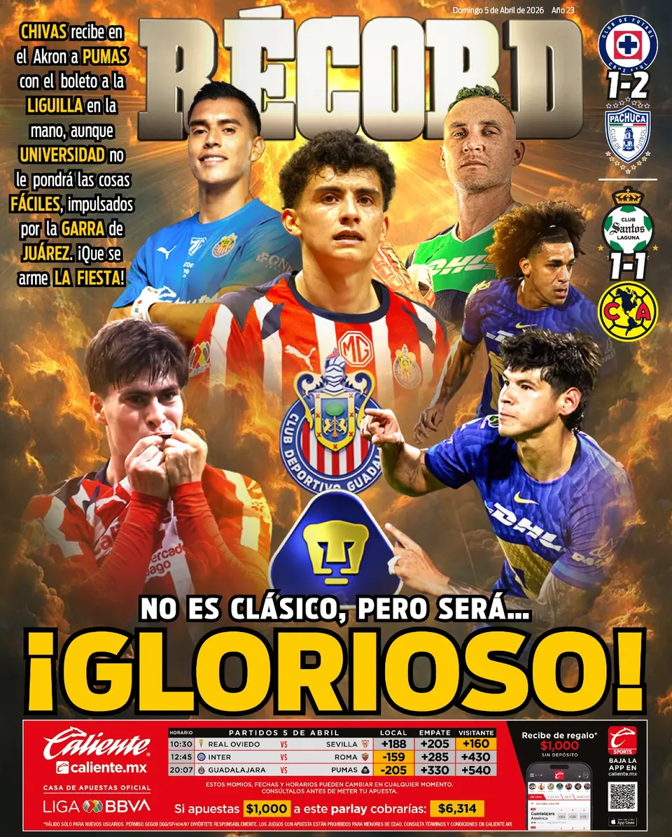 Portada RÉCORD 05 de abril