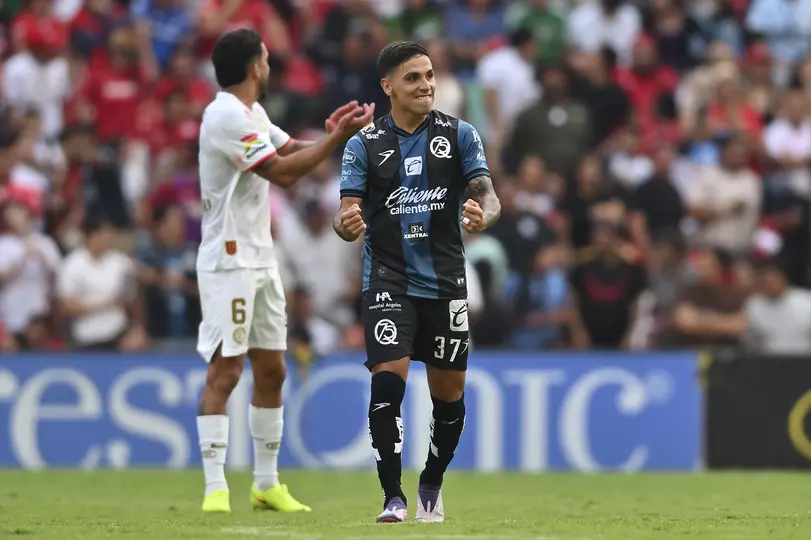 Mateo Coronel de Querétaro celebrando el gol contra Toluca en la Jornada 13 del Clausura 2026 I IMAGO7