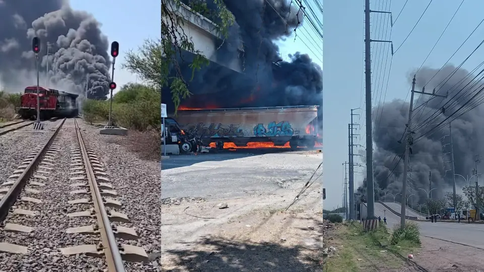 VIDEO: Tren choca contra pipa con combustible y provoca explosión mortal en Querétaro