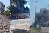VIDEO: Tren choca contra pipa con combustible y provoca explosión mortal en Querétaro