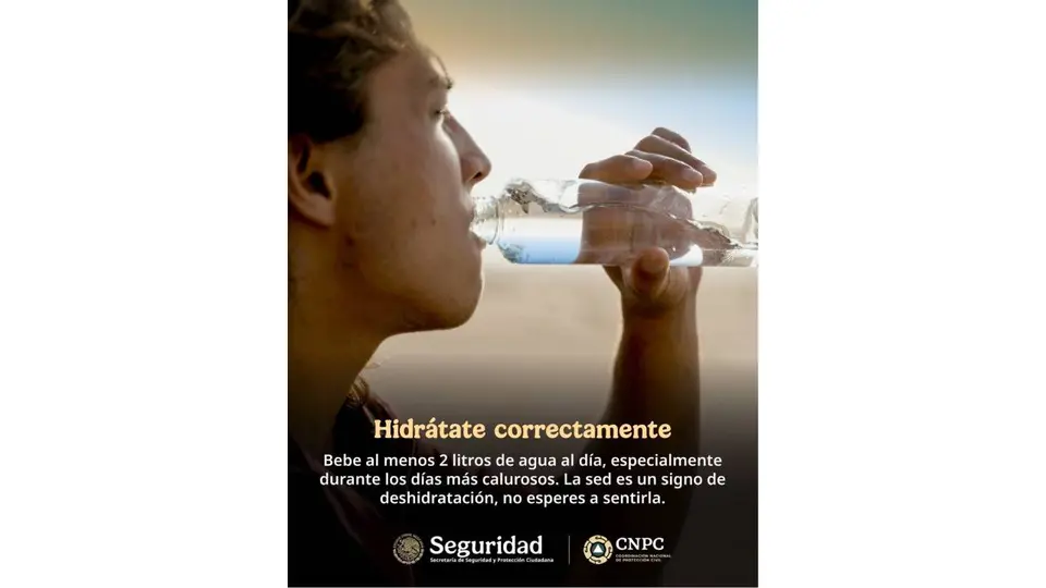 El calor extremo aumenta el riesgo de golpes de calor y deshidratación./ X: @CNPC_MX