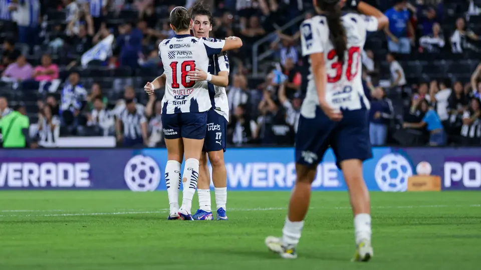 Jugadoras de Rayadas en celebración contra Cruz Azul en la Liguilla del Clausura 2026 de la Liga MX Femenil | IMAGO 7